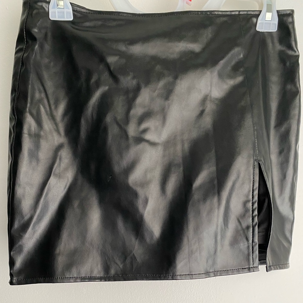 Black leather skirt